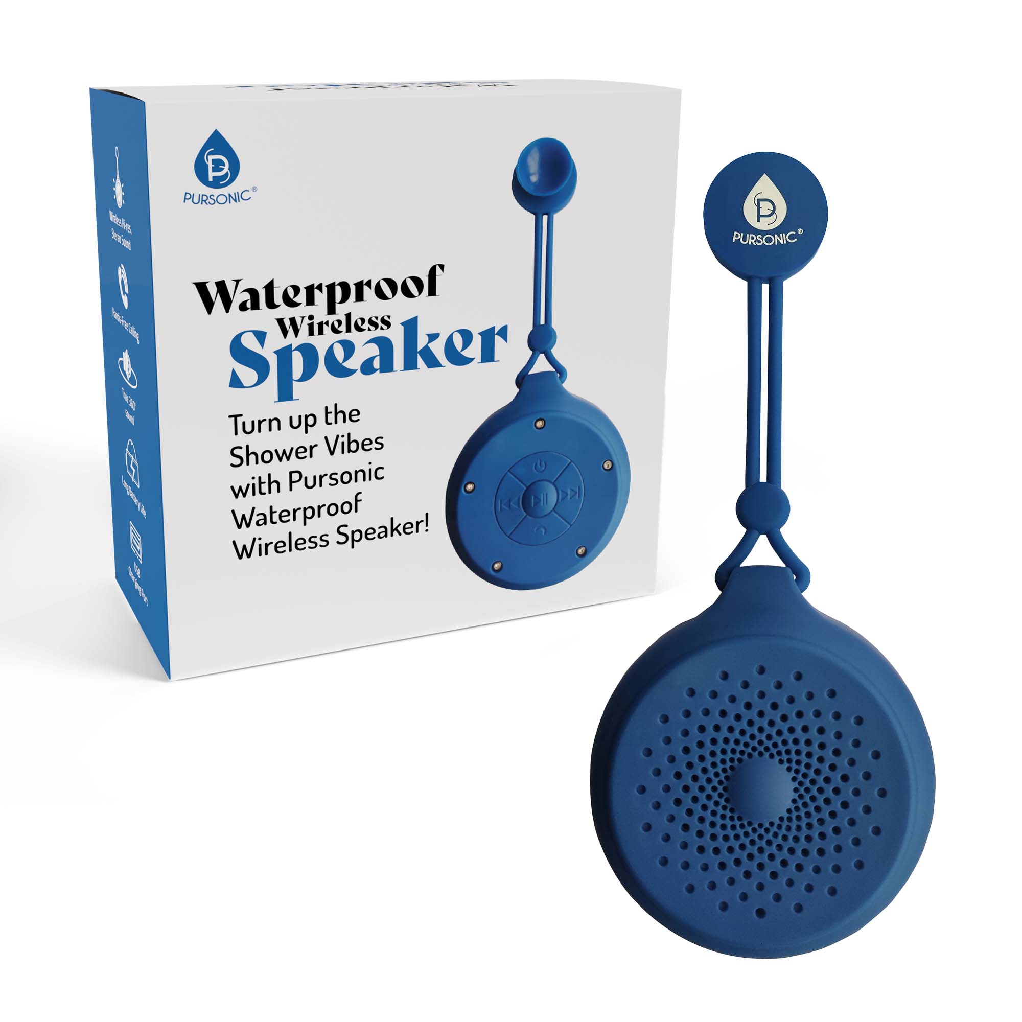 Waterproof Wireless Speaker – Portable Bluetooth Shower Speaker